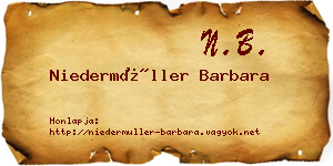 Niedermüller Barbara névjegykártya